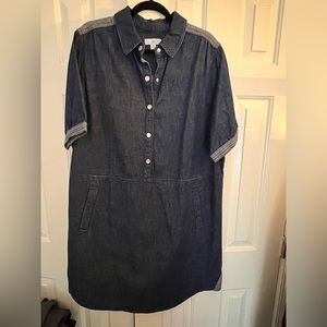 LaRedoute Mixed Denim Shift Dress, Size 18w, NWOT